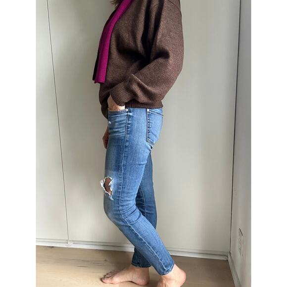 7 For All Mankind Jeans Size 27 Distressed Skinny Denim Ankle Holey - Picture 12 of 12